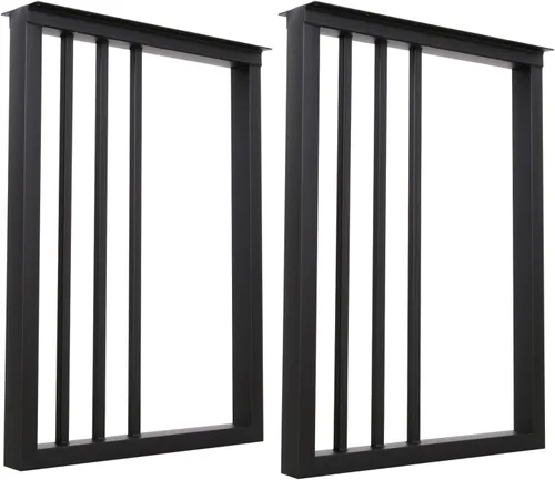 Miniatura 6 de Patas de metal para mesa de 28 pulgadas de alto, 20 pulgadas de ancho, patas negras resistentes para muebles de mesa auxiliar, patas de escritorio