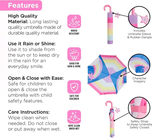 Miniatura 4 de Kids Umbrella Girls Boys Rain Jacket Toddler Umbrellas for Rain - Kids Raincoat for Boys and Girls Rain Coat for 3-9 Years