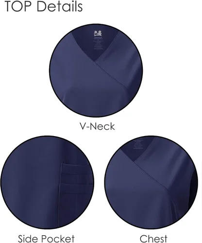 Miniatura 2 de Dagacci Medical Uniform Conjunto de ropa quirúrgica natural con cuello en Y en 4 direcciones para mujer