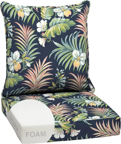 Miniatura 101 de Arden Outdoor Deep Seat Cushion Set, 24 x 24 pulgadas, Cojín para exteriores resistente al clima, a la lluvia y a la decoloración para silla, sofá