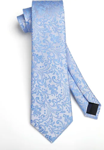 Miniatura 263 de Corbatas florales tejidas clásicas para hombre, corbata cuadrada de bolsillo, corbatas formales para hombres, boda con pañuelo