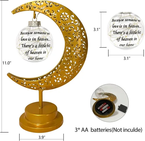 Miniatura 3 de Besoamo Lámpara conmemorativa de luna, regalos de condolencias por pérdida de un ser querido, regalos de recuerdo de condolencias de duelo