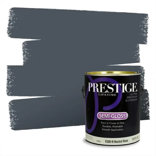 Miniatura 867 de Pintura Exterior + imprimación PRESTIGE, todo-en-uno, 1 galón, acabado mate, color comparable al Valspar* Royal Gray* VS151-Gris real