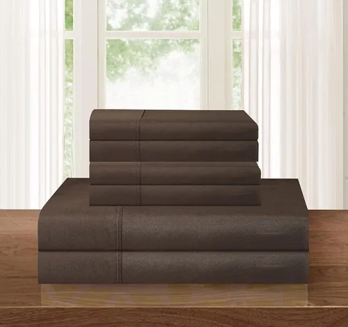 Miniatura 75 de Elegant Comfort - Juego de ropa de cama resistente a arrugas y decoloración más acogedor, sábana bajera elástica en todo el contorno, bolsillo