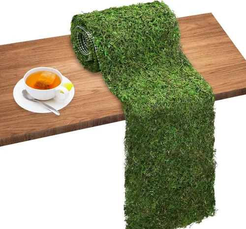Rollo de musgo seco verde de 40 x 6 pulgadas, hoja de musgo preservado para manualidades, decoración de mesa, hada, boda, fiesta, bosque, decoración
