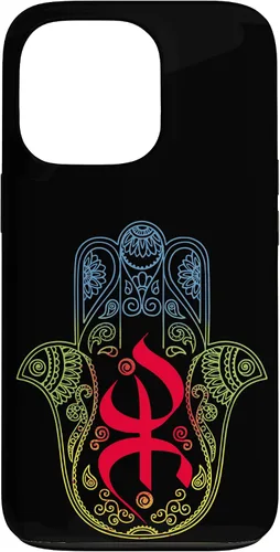 Miniatura 10 de Funda para iPhone 13 Pro Max Khamsa Amazigh Berber con símbolo de Yaz con colores vibrantes de la bandera