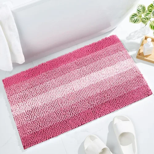 Miniatura 8 de Gibelle Alfombras Azules para Baño, Alfombra de Baño de Chenilla de Lujo, Alfombra Pequeña Antideslizante para Ducha y Alfombras para el Suelo