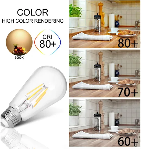Miniatura 2 de Bombilla LED Edison, Bombilla Vintage Antigua de 40W, Bombilla LED E26 No Regulable 450 Lúmenes 2700K, Blanco Cálido, Paquete de 3 Blanco cálido
