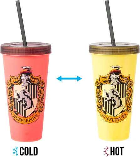 Miniatura 9 de Silver Buffalo Harry Potter House Crests - Vasos de plástico que cambian de color, 24 onzas Escudos de la casa de Harry Potter
