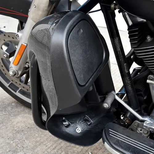 Miniatura 2 de Carenados de pierna ventilada inferior con patrón de fibra de carbono con guanteras para Harley Touring Street Glide Electra Glide Road King Glide