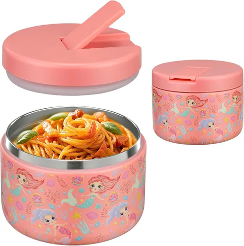 Miniatura 19 de Pawtong Tarro de comida aislado al vacío de 12 onzas con tapa de hebilla, termo de sopa de boca ancha para comida caliente para niños, contenedor