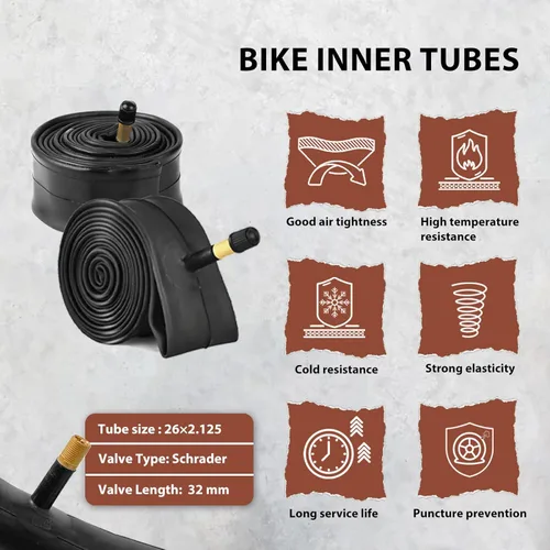 Miniatura 4 de Neumáticos de bicicleta playera de 26x2.125: Juego de reemplazo de MOHEGIA de 2 paquetes de neumáticos plegables de 26 pulgadas con juego de tubos 2