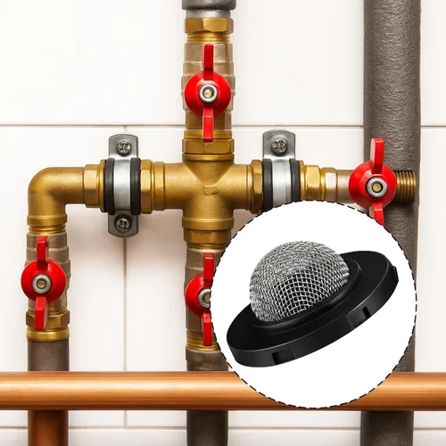 Miniatura 5 de 20 piezas de arandelas de manguera con filtro de pantalla, arandelas de filtro de acero inoxidable y junta de filtro de goma negra para entrada de 1