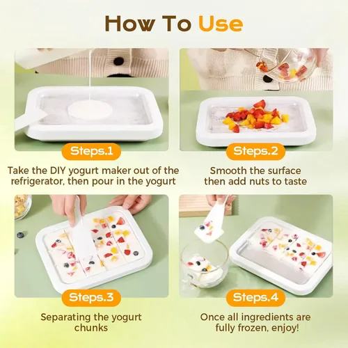Miniatura 2 de Máquina de helados instantánea, kit de máquina de helados enrollados en casa 2026, placa de congelación instantánea con 2 raspadores, máquina