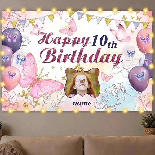 Miniatura 10 de Dicodes Decoraciones de cumpleaños de unicornio personalizadas para niñas, pancarta de cumpleaños de unicornio, decoración de cumpleaños de princesa
