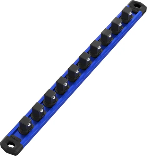 Miniatura 26 de WORKPRO Organizador magnético de llaves de vaso, riel de llaves de aleación de aluminio de 1/2 pulgada, soporte para llaves de vaso de servicio Rojo