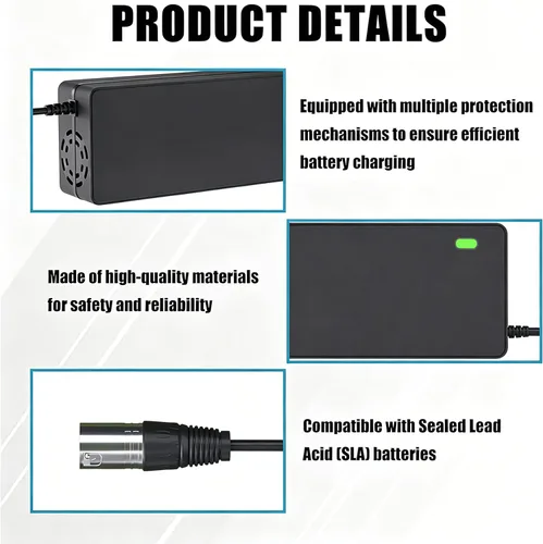 Miniatura 6 de Cargador de batería de 24 V 5 A con ventilador de refrigeración conector XLR macho de 3 pines compatible con Pride Mobility, sillas eléctricas