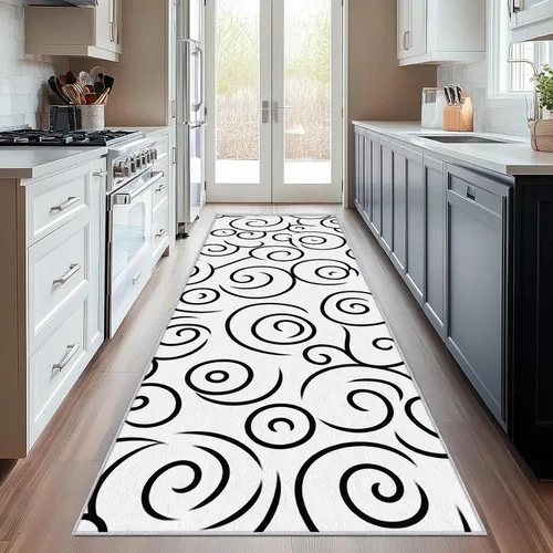 Miniatura 9 de Geometric Runner Rug 2x4 Small - Hallway Runner Rug Retro Mid Century Modern Abstract Pattern, Non Slip, Washable, Geometric Home Decor Carpet for
