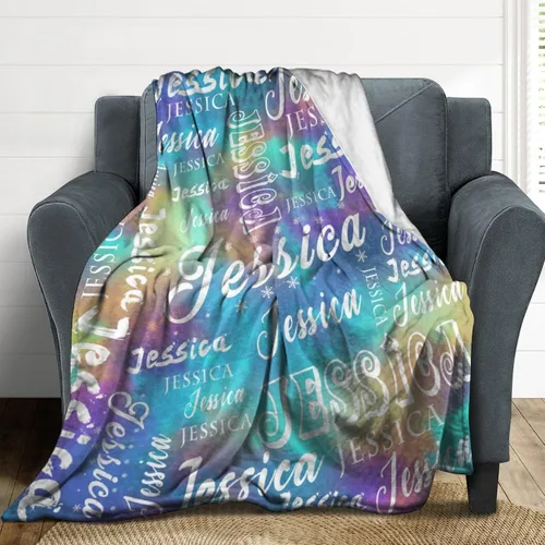 Miniatura 4 de Manta personalizada con nombre para niños, niñas, niños, niñas, manta personalizada con nombre para adultos, hombres y mujeres, mantas de bebé