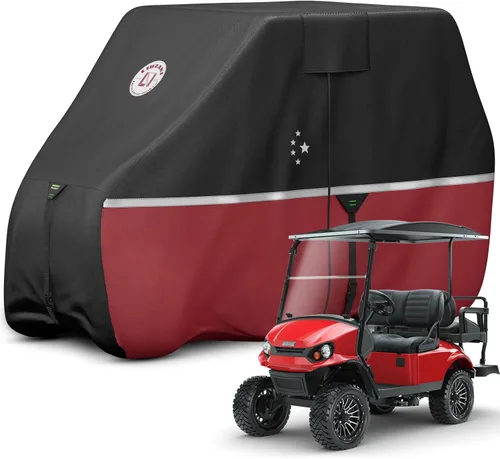Miniatura 9 de Funda para carrito de golf para 2 pasajeros EZGO, Club Car, Yamaha, 420D, impermeable, resistente al viento, resistente al sol, para exteriores