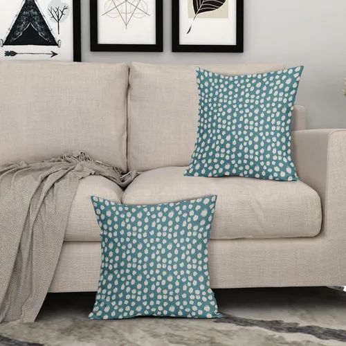 Miniatura 3 de Sweetshow Juego de 2 fundas de almohada de 18 x 18 pulgadas, diseño bohemio, con diseño de lunares, moderno y moderno, para exteriores, decorativas