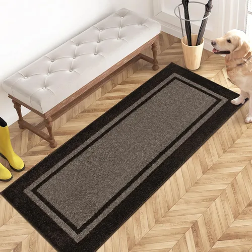 Miniatura 20 de PURRUGS Tapete para puerta con atrapamiento de suciedad, 20 x 32 pulgadas, antideslizante, lavable a máquina, tapete de entrada, tapete para puerta