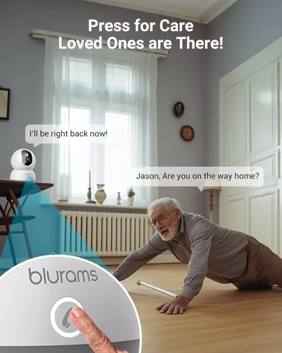 Miniatura 5 de blurams Cámara interior 5G, cámara de niñera 2K, cámara PTZ de 360° para mascotas con aplicación de teléfono, llamada de un solo toque, visión