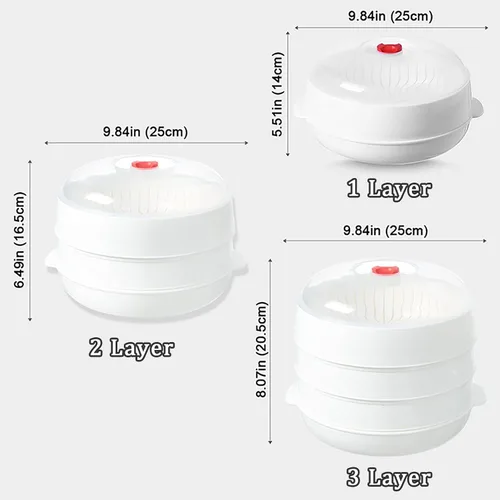 Miniatura 4 de Vaporizador de verduras para microondas, vaporizador de microondas para verduras, tazón de calefacción para microondas, micro utensilios de cocina