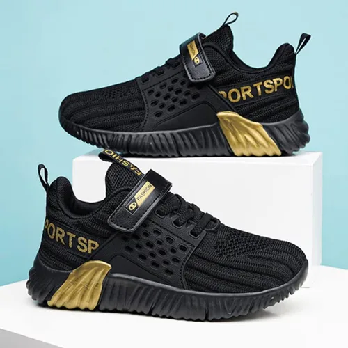 Miniatura 8 de RIMICK Zapatos de tenis para niños y niñas, tenis de correr de punto, cómodos, ligeros