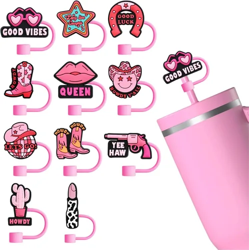 Miniatura 35 de 8 fundas reutilizables de silicona para popotes Stanley Cup de 30 y 40 onzas, accesorios de tapa de popote de 0.394 in y 0.4 pulgadas 36 Lindo
