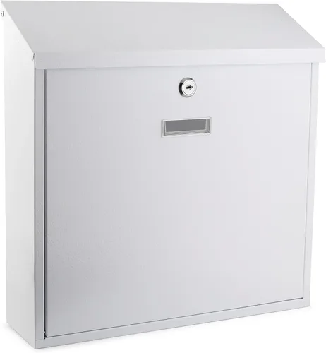 Miniatura 24 de Caja de metal para colección benéfica segura con ranura y montaje en pared, caja de caída de 8.5 x 6.5 x 4 pulgadas para el hogar y la oficina Blanco