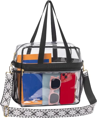 Miniatura 14 de Paxiland Clear Bag for Stadium Events, 12x6x12 inches Tote Bag with Detachable Reinforced Strap for Sports Concert and Work