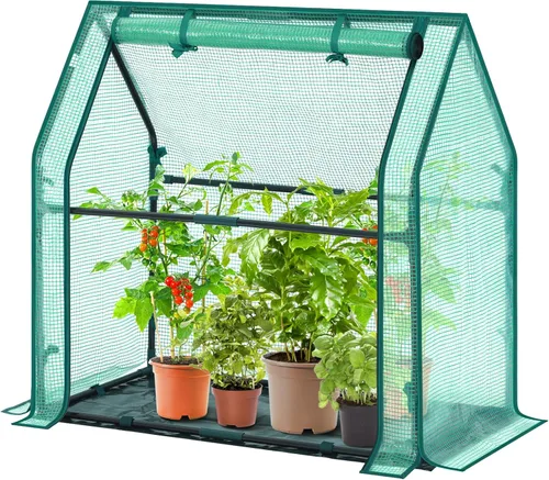 Mini invernadero para interiores y exteriores: Ohuhu - Casa verde portátil de mesa con almohadilla impermeable para plantas pequeñas germinación de