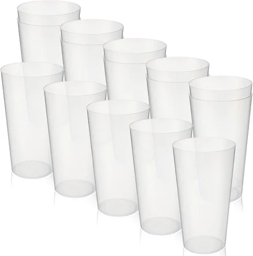Uiifan 54 vasos de plástico de 18 onzas reutilizables para vasos de verano, aptos para lavavajillas, apilables, irrompibles, grandes para cocina,