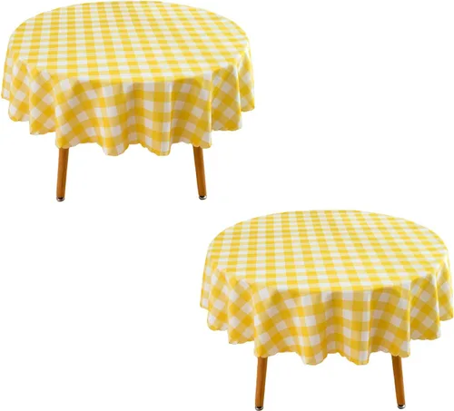 Miniatura 19 de MANGATA CASA Mantel de cuadros rosa para mesas cuadradas, mantel a cuadros, impermeable, para cocina y mesa, mantel de poliéster a cuadros sin Rosa