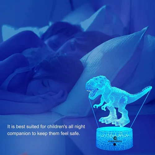 Miniatura 3 de easuntec Juguetes de dinosaurio con luz nocturna 3D con control remoto y táctil inteligente, 7 colores + 16 colores cambiantes TRex juguetes