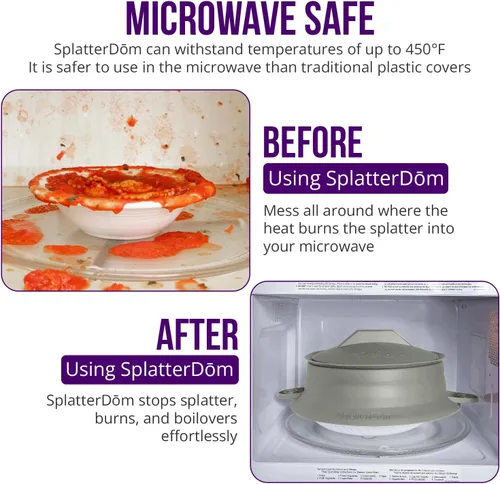 Miniatura 38 de L.I.Q - Protector de salpicaduras de silicona, se adapta a macetas de 8 y 10 pulgadas (20 y 9.8 in), apto para microondas y duradero, incluye tapa