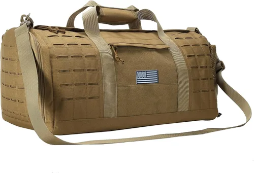 SEYATULLH Bolsa de lona táctica militar para hombres y mujeres con compartimento para zapatos, bolsa de gimnasio, bolsa de fitness, bolsa de