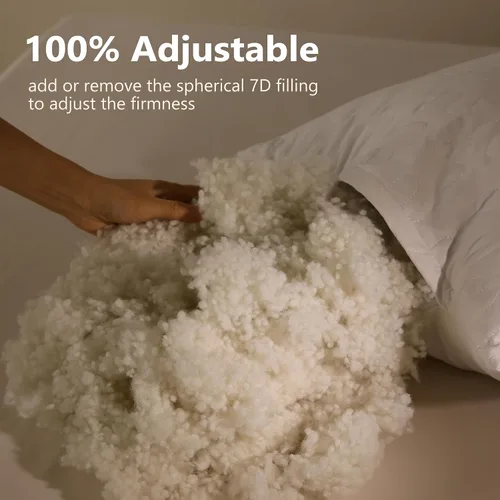 Miniatura 5 de Shatex Almohada extra firme tamaño King de 34 x 20 pulgadas, almohada de cama con inserto ajustable que proporciona un apoyo más fuerte
