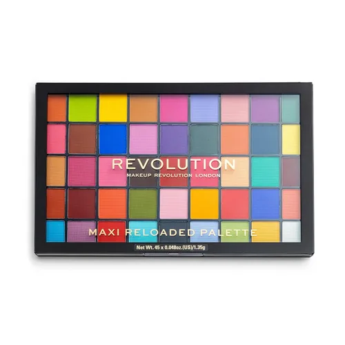 Revolution, Paleta Maxi Reloaded Monster Mattes, de gran tamaño con 45 tonos altamente pigmentados y fórmula mate, vegano y libre de crueldad animal
