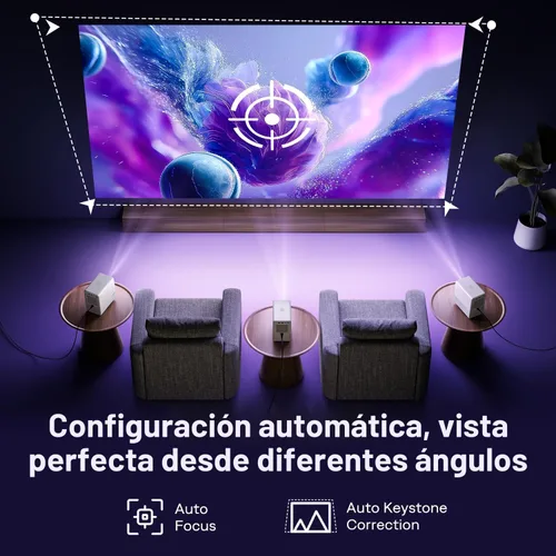 Miniatura 5 de Aurzen Roku - Proyector inteligente para TV con Wifi y Bluetooth, D1R Cube Roku Streaming Experience integrado, motor óptico sellado, 1080P FHD