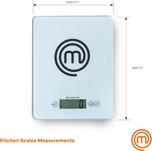 Miniatura 6 de MasterChef Báscula digital de alimentos gramos y onzas para cocina, báscula portátil de peso de alimentos con pantalla LCD para hornear y cocinar
