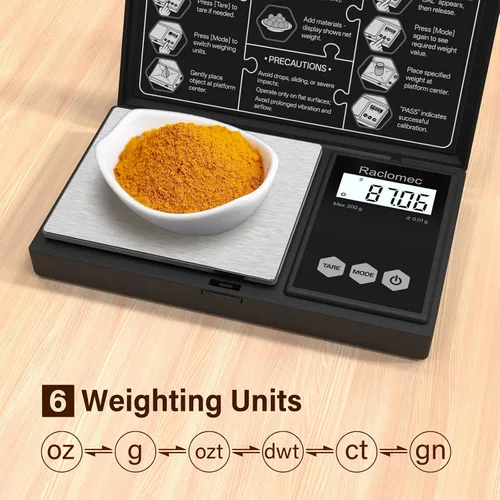 Miniatura 2 de Digital Gram Scale 200g x 0.01g Jewelry Scale, Gram, Ounce, Carat, Grain, for Food, Ingredients, Gemstone, Gold Coin, Spice, Medicine and Powder