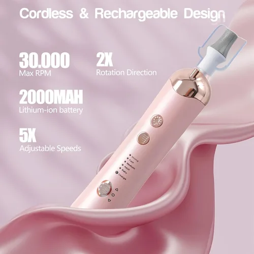 Miniatura 3 de Droyek Máquina Taladro Eléctrico de Uñas Lima Eléctrica Kit de Lima de Uñas para Principiantes Uñas de Gel Acrílico Manicura Pedicura Herramienta