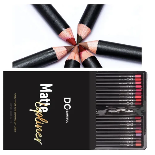 Miniatura 7 de DC-BEAUTIFUL Juego de 18 delineadores de labios con 2 sacapuntas, delineadores de labios impermeables y suaves de primera calidad, delineadores