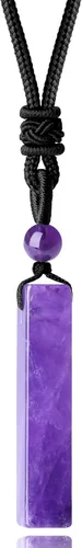 MAIBAOTA Collar de cristal para hombres y mujeres, collar de piedra de cristal curativo, collar de cuerda ajustable, collar de piedras preciosas