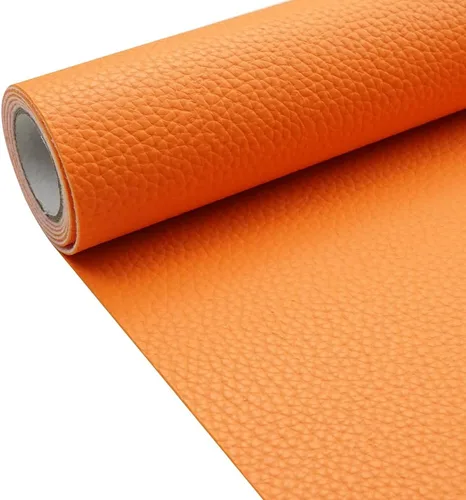 Miniatura 9 de Tela de cuero de imitación de textura litchi azul bebé PU 11.8x53.14 pulgadas (30x135 cm) de 1.13 mm de espesor para tapicería, manualidades