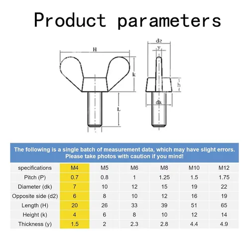 Miniatura 2 de Tornillos de mariposa de ala galvanizada de acero al carbono M4-0.028 x 0.315 in, perno de ala, cierre de máquina, tornillos de mano para equipos