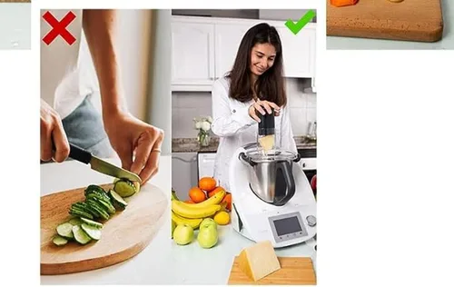 Miniatura 8 de Rallador multifuncional de verduras y queso, cortador grueso y fino, adecuado para Thermomix TM6, pelador de verduras, juego de acero inoxidable