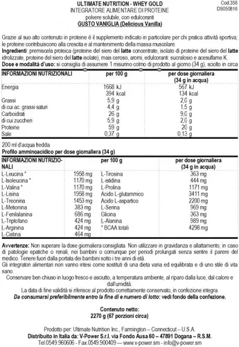 Miniatura 2 de Ultimate Nutrition Proteína de suero de leche en polvo con 0.71 onzas de proteína, aislado de proteína de suero y aminoácidos para el desarrollo